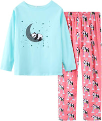 Cute Cat Pajamas for Girls Size 12-18 Big Kids Long Sleeve and Pant Teens PJS Clothes Sleepwear 2PCS Set