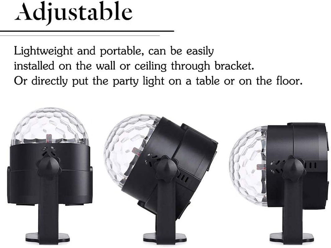 Party Lights DJ Disco Lights, Sound Activated Strobe Light Stage Light with Remote Control, 6 Colors RGB 7 Modes Disco Ball Light, Disco Lights for Home Dance Bar Karaoke Show Club
