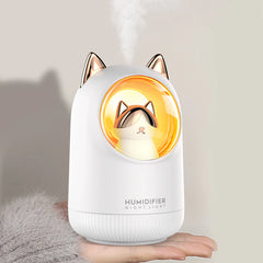 Lovely Kitty USB Air Humidifier Portable Car Aromatherapy Diffuser Fogger with Romantic Night Light 300Ml Humidificador Diffusor