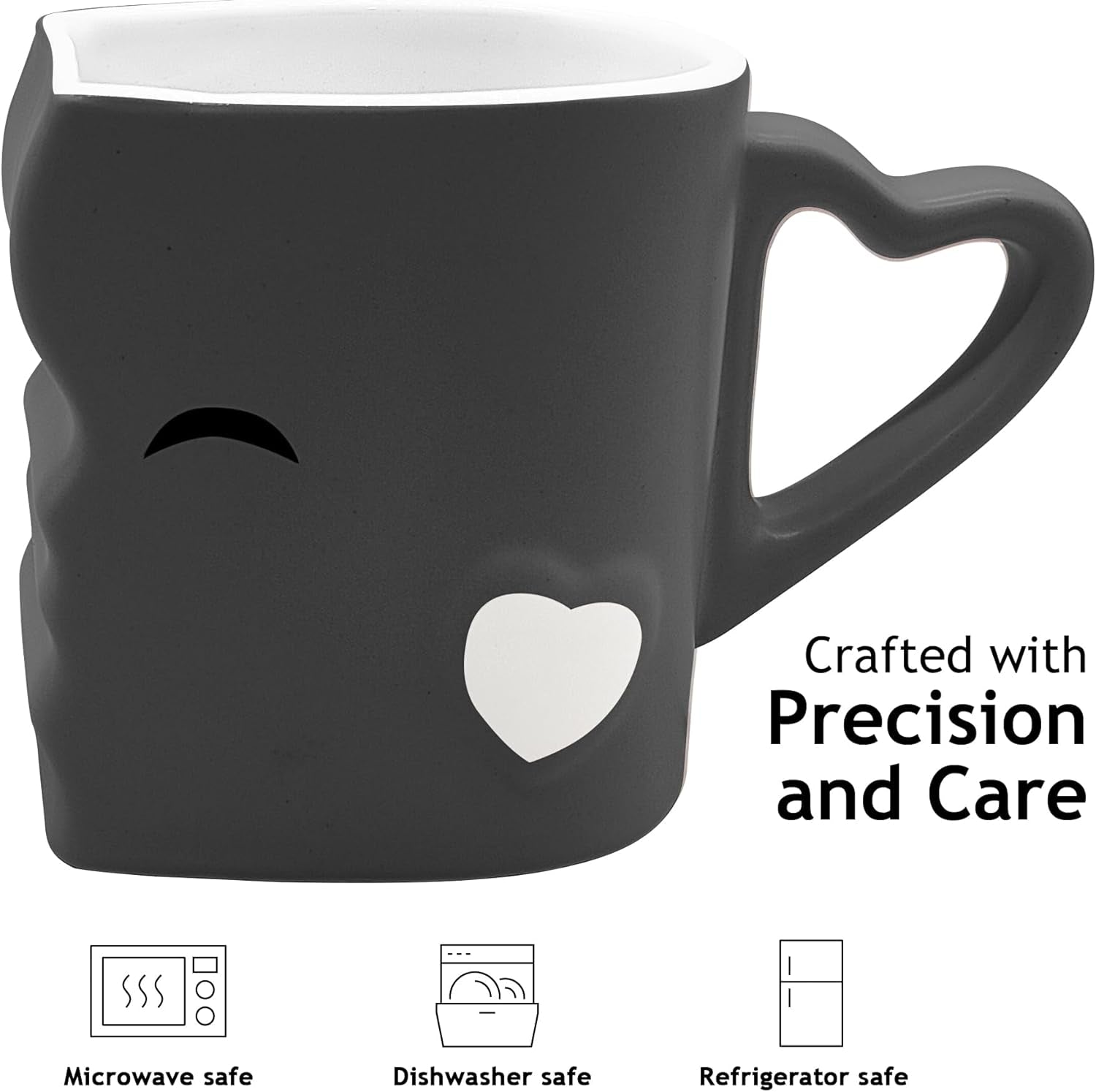 - Coffee Mugs/Kissing Mugs Bridal Pair Gift Set for Weddings/Birthday/Anniversary with Gift Box (Gray)