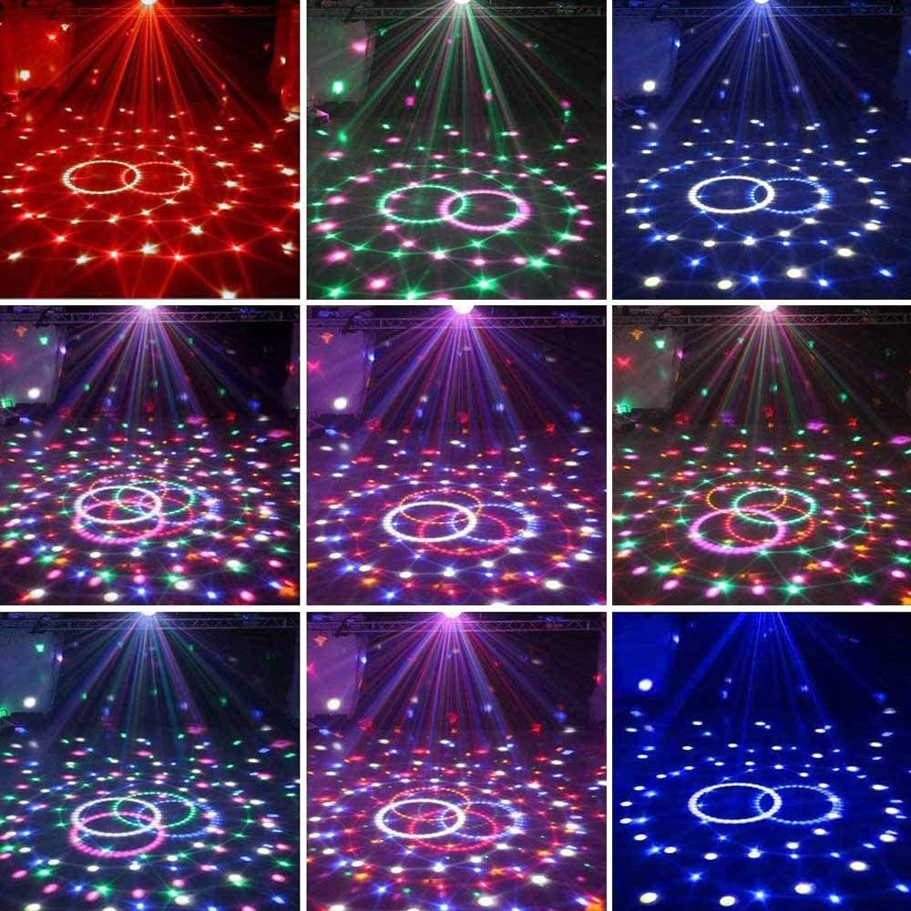 Party Lights DJ Disco Lights, Sound Activated Strobe Light Stage Light with Remote Control, 6 Colors RGB 7 Modes Disco Ball Light, Disco Lights for Home Dance Bar Karaoke Show Club