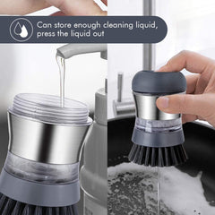 2 Pack Dish Brush Soap Dispensing. Soap Dispenser Palm Scrub Brush, Cleaning Brush for Dishes Pots Pans Sink Cleaning, Kitchen Scrubber