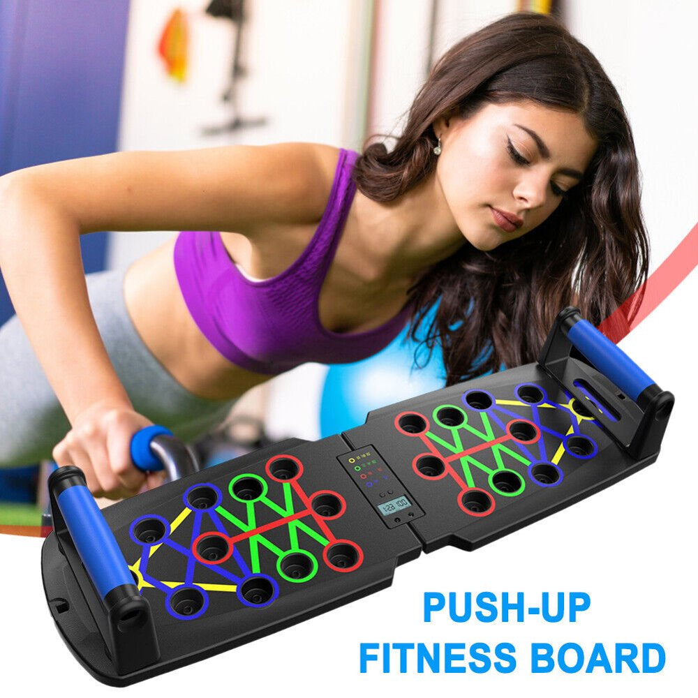 Push up Board, Portable Multi-Function Foldable 10 in 1 Push up Bar, Push up Handles for Floor,Professional Push up Strength Training Equipment with Timer
