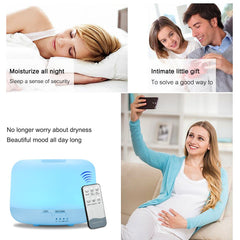 300ML Remote Control Ultrasonic Aroma Air Humidifier with 7 Color Lights Electric Aromatherapy Essential Oil Aroma Diffuser
